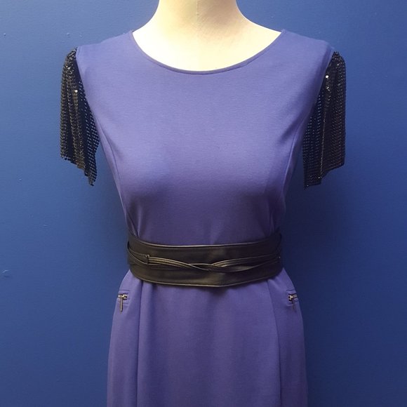 Edgy Blue Party Dress - Picture 1 of 4
